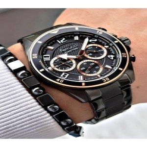 FERRUCCİ SİYAH ROSE KADRANLI FUNCTION SİYAH METAL ERKEK KOL SAATİ