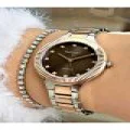 FERRUCCİ TAŞ RAKAMLI SİYAH KADRANLI ROSE GÜMÜŞ METAL KADIN KOL SAATİ