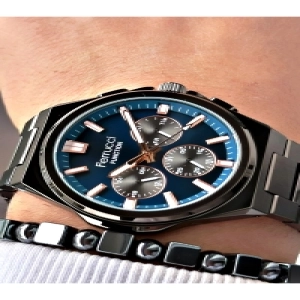 FERRUCCİ LACİVERT KADRANLI FUNCTION KOYU GRİ METAL ERKEK KOL SAATİ