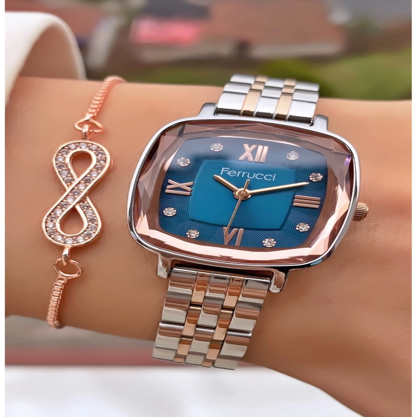 Ferruci Marka Rose Gümüş Renk Çelik Kordon 2 Yıl Garantili Kadın Kol Saati - Bileklik