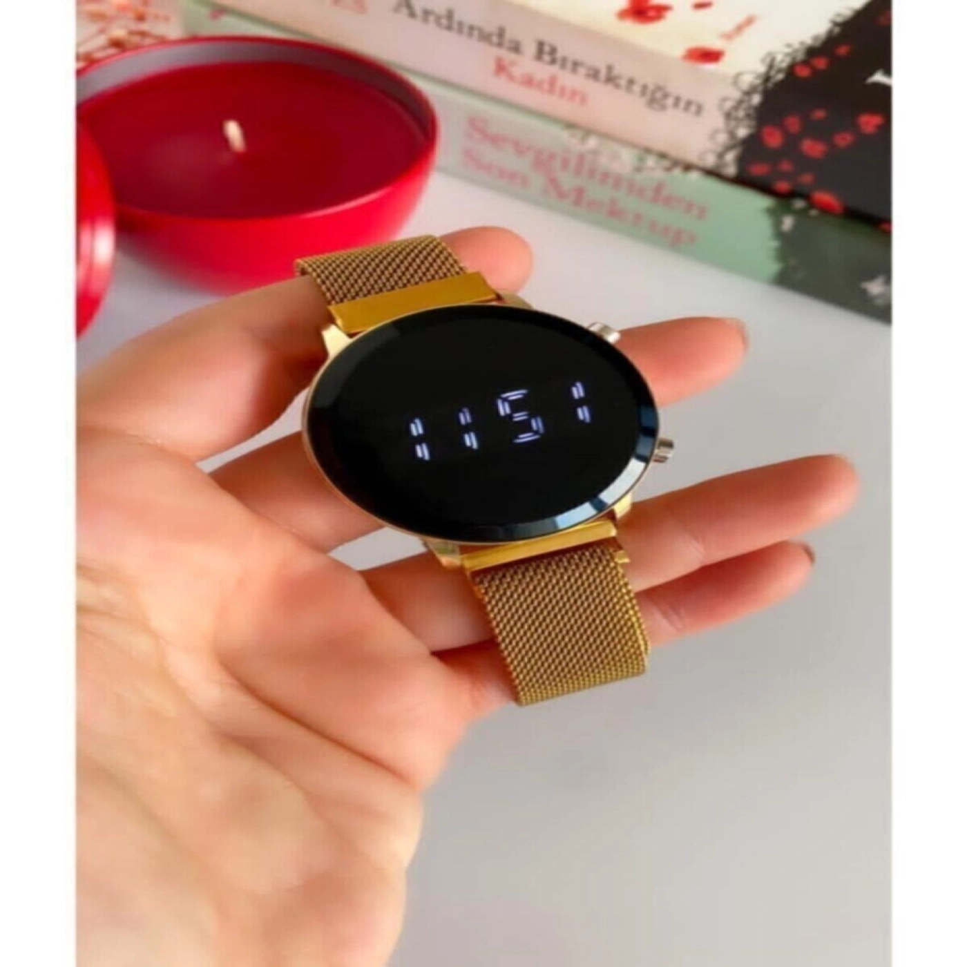 Unisex Tuşlu Led Saat Mıknatıslı Kordon Özel Seri hover