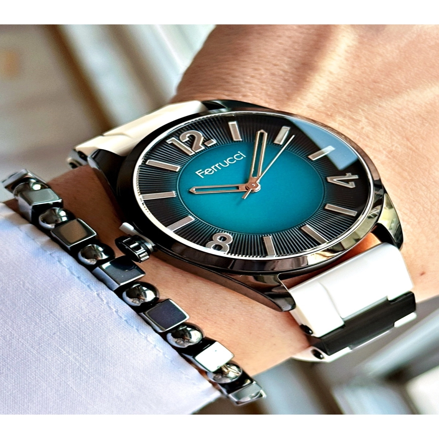 MAVİ KADRANLI BEYAZ SİLİKON ERKEK KOL SAATİ