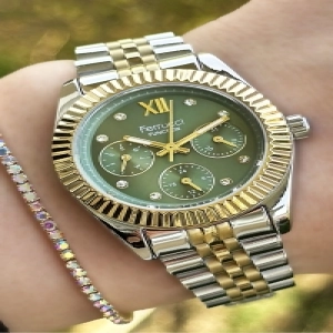 Kadın Kol Saati Tüm Fonksiyonlar Aktif 3 Atm Su Geçirmez  Çelik Kordon + Bileklik Hediyeli