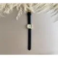 Retro Minimal Vintage Tasarım - Siyah Renk Kordon - Kadın Kol Saati - Gold Renk Kasa