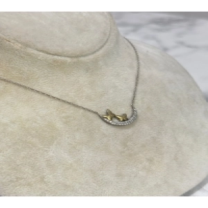 925 Ayar Gümüş Taşlı AY Modeli Gümüş Kolye