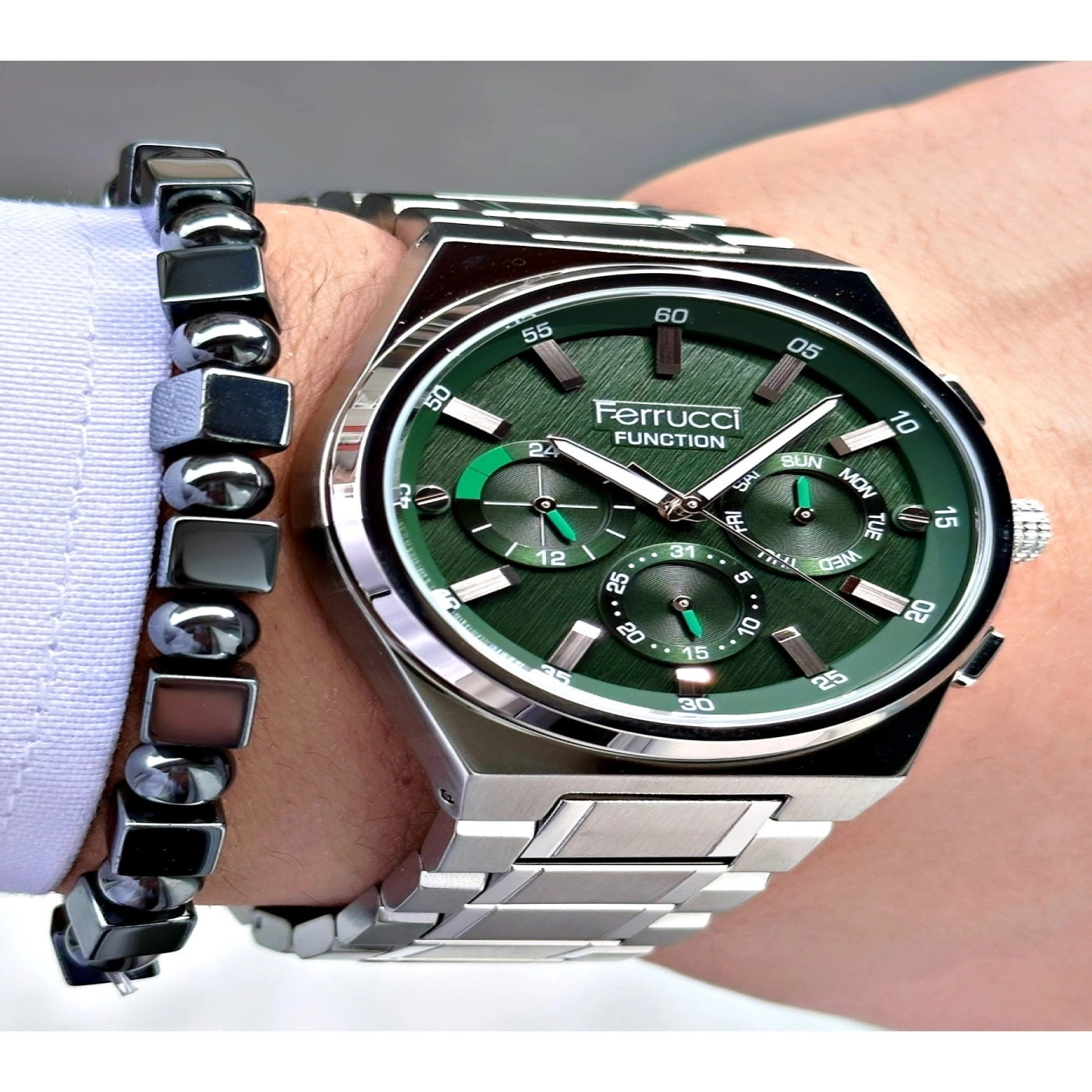 FERRUCCİ FUNCTION YEŞİL KADRANLI GÜMÜŞ METAL ERKEK