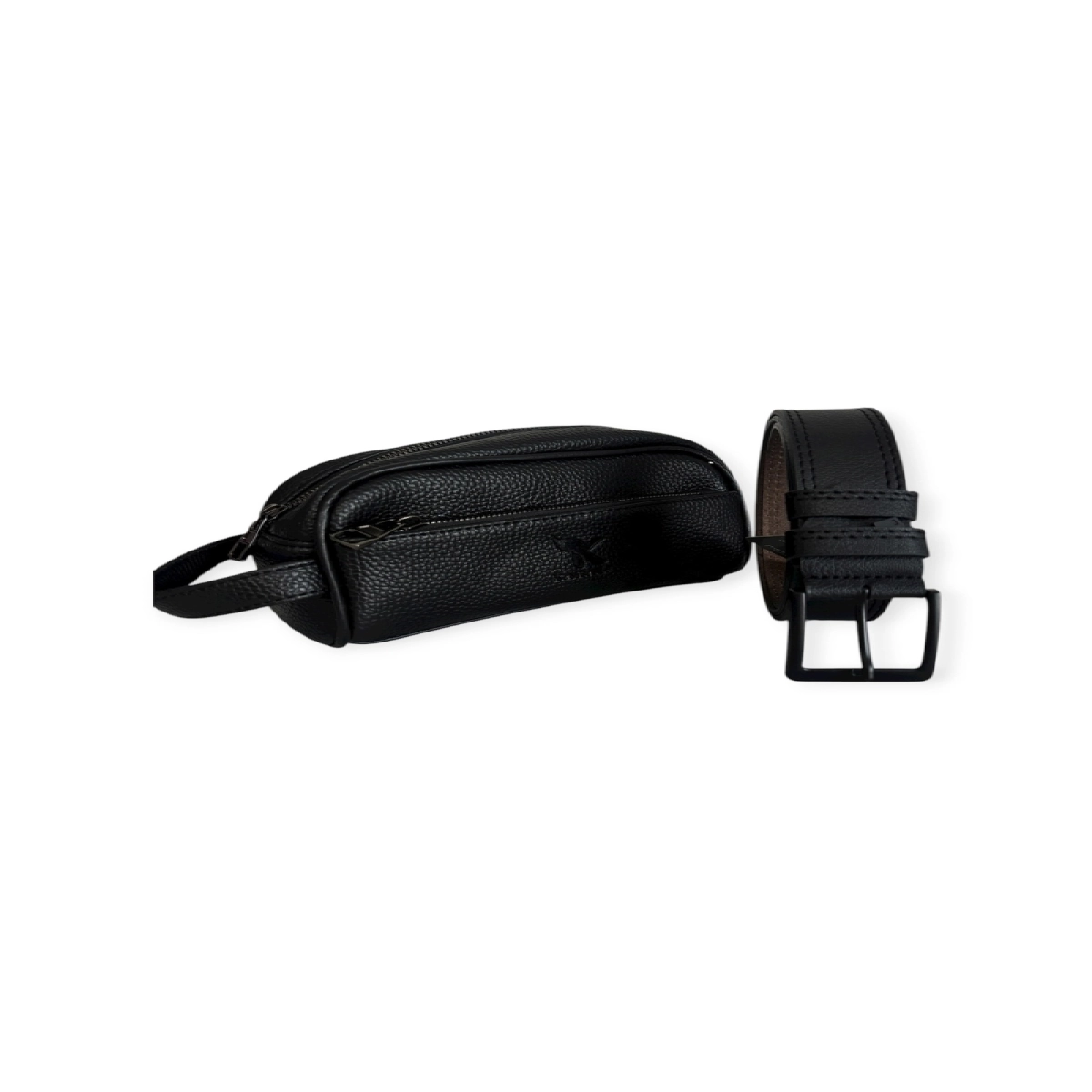 Erkek Lüks Özel Tasarım Vegan Deri Portföy Çantası Günlük El Çantası Ve Kemer Seti