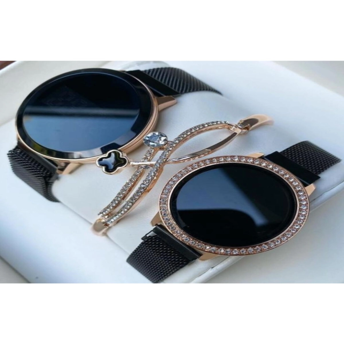 Çift Kol Saati Metal Kordon Dokunmatik Led Sevgili Saatleri (bileklik Hediyeli )