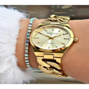 ZİNCİR KORDONLU GOLD KADIN METAL KOL SAATİ