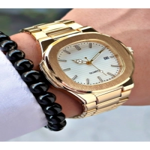 Özel Tasarım Eşref Tek Saat Modeli Metal Kordon Takvimli Erkek Kol Saati-Bileklik Hediyeli