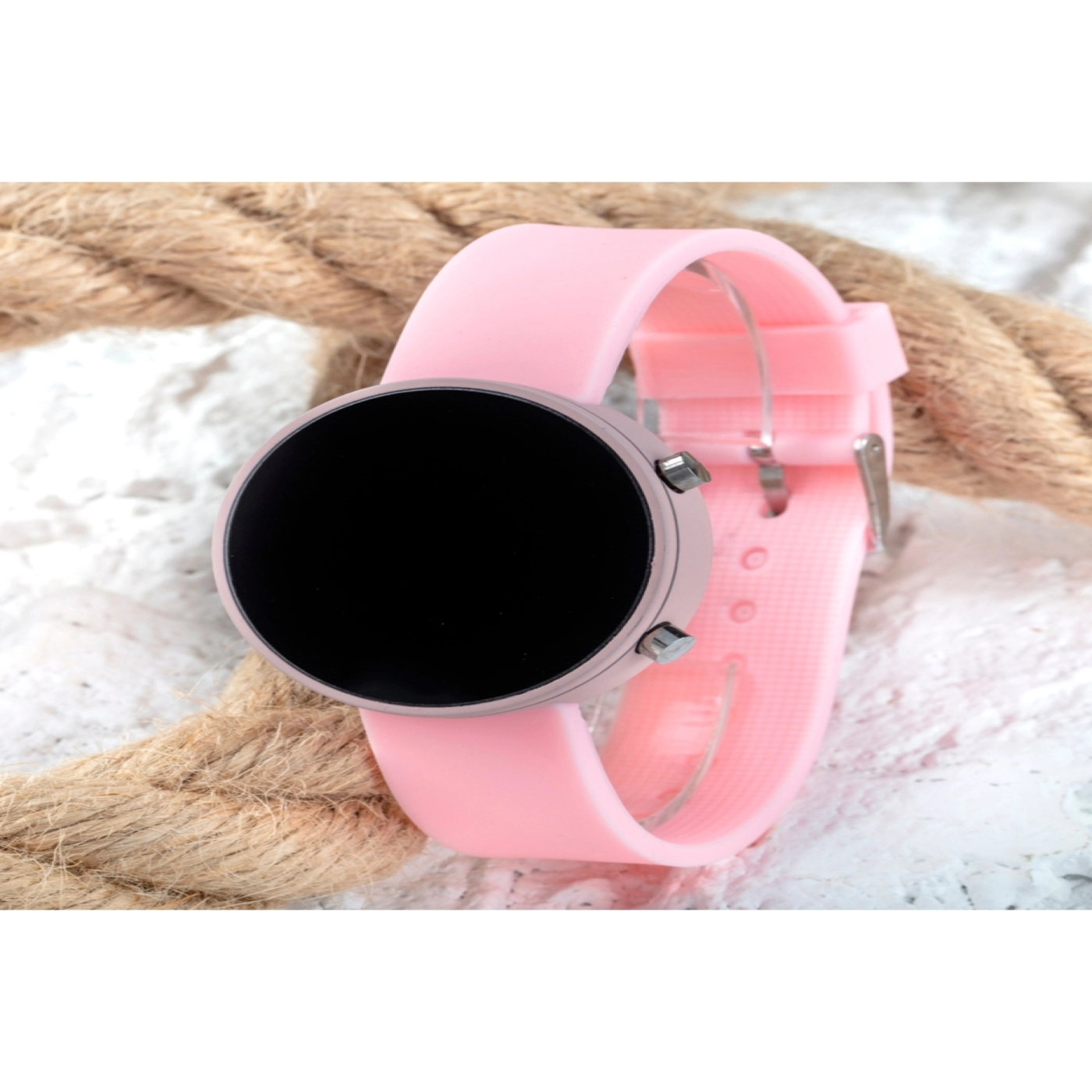 Led Watch Pembe Silikon Kordon Yetişkin Kız Kadın Saat ST-303770 hover