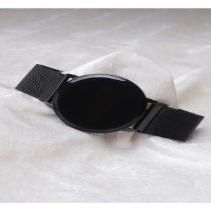 Unisex Siyah Dokunmatik Hasır Kordon Mıknatıslı Kol Saati