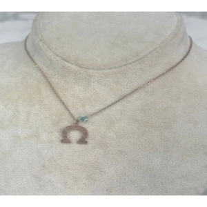 925 Ayar Gümüş Rose Gold At Nalı  Modeli Gümüş Kolye