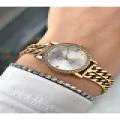 TAŞ RAKAM TAŞ BEZEL GÜMÜŞ KADRANLI GOLD METAL KADIN KOL SAATİ