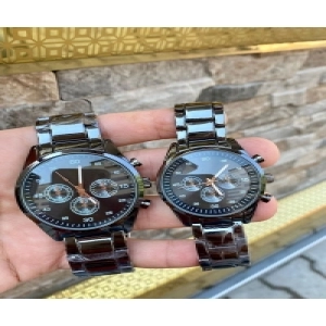 Çelik Kadın Erkek 1 Büyük 1 Küçük Çift Kol Saati