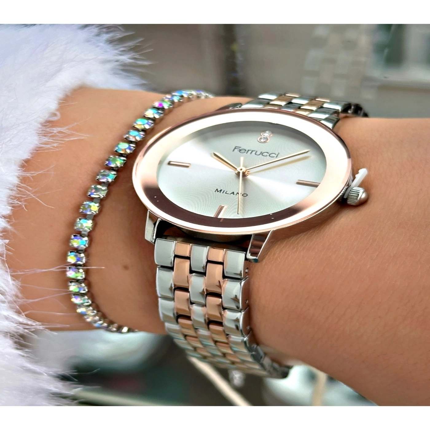 FERRUCCİ ROSE GÜMÜŞ METAL KADIN KOL SAATİ