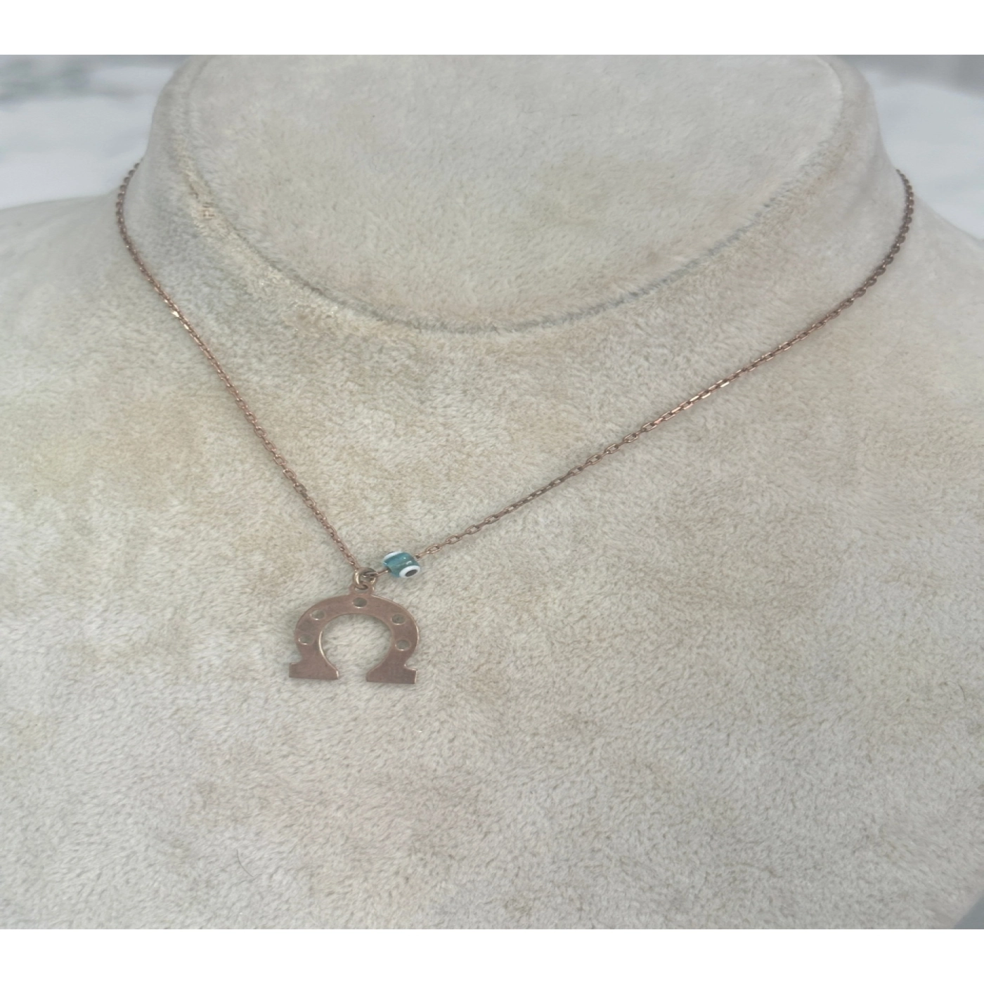 925 Ayar Gümüş Rose Gold At Nalı  Modeli Gümüş Kolye