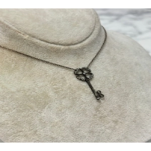 925 Ayar Gümüş Taşlı Anahtar Modeli Gümüş Kolye