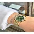 FERRUCCİ YEŞLİ KADRANLI TAŞLI GOLD METAL KADIN KOL SAATİ