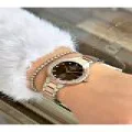 FERRUCCİ TAŞ RAKAMLI SİYAH KADRANLI ROSE GÜMÜŞ METAL KADIN KOL SAATİ