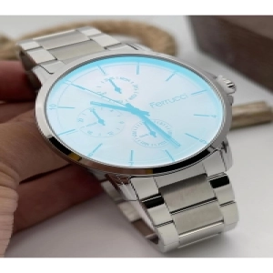 Erkek Kol Saati Renli Cam Gümüş Renk Kordon