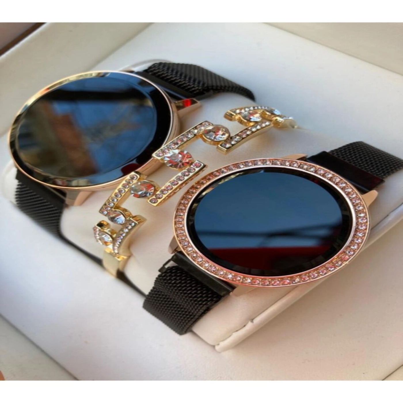 Çift Kol Saati Metal Kordon Dokunmatik Led Sevgili Saatleri (bileklik Hediyeli ) hover