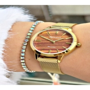 FERRUCCİ KAHVERENGİ KADRANLI GOLD HASIR KOL SAAT