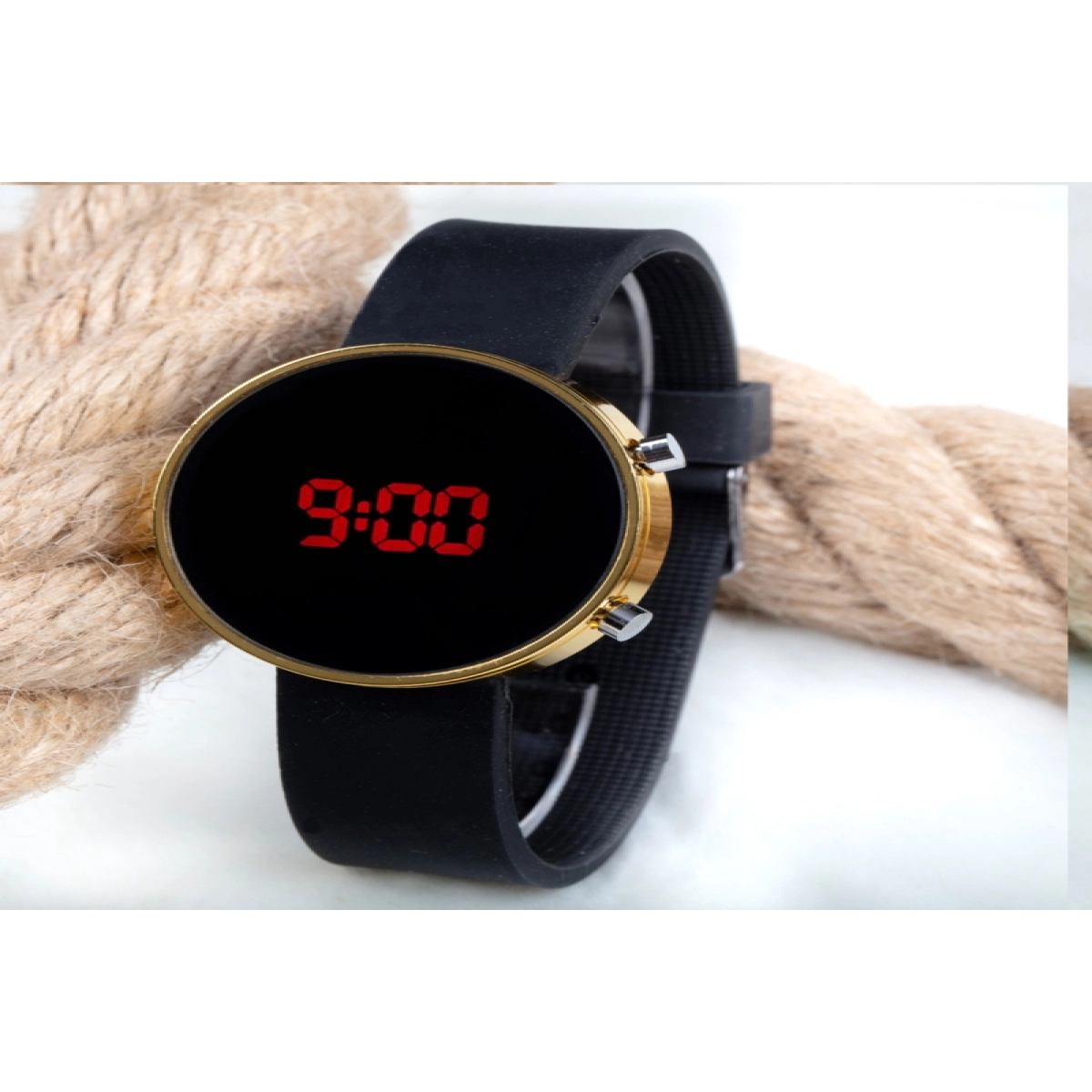 Dijital Led Watch Siyah Silikon Kordon Unisex Kol Saat ST-303484