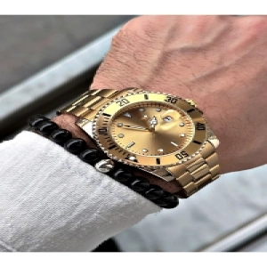 Özel Seri Lüks Metal Kordon Takvimli Erkek Kol Saati-Bileklik Hediyeli