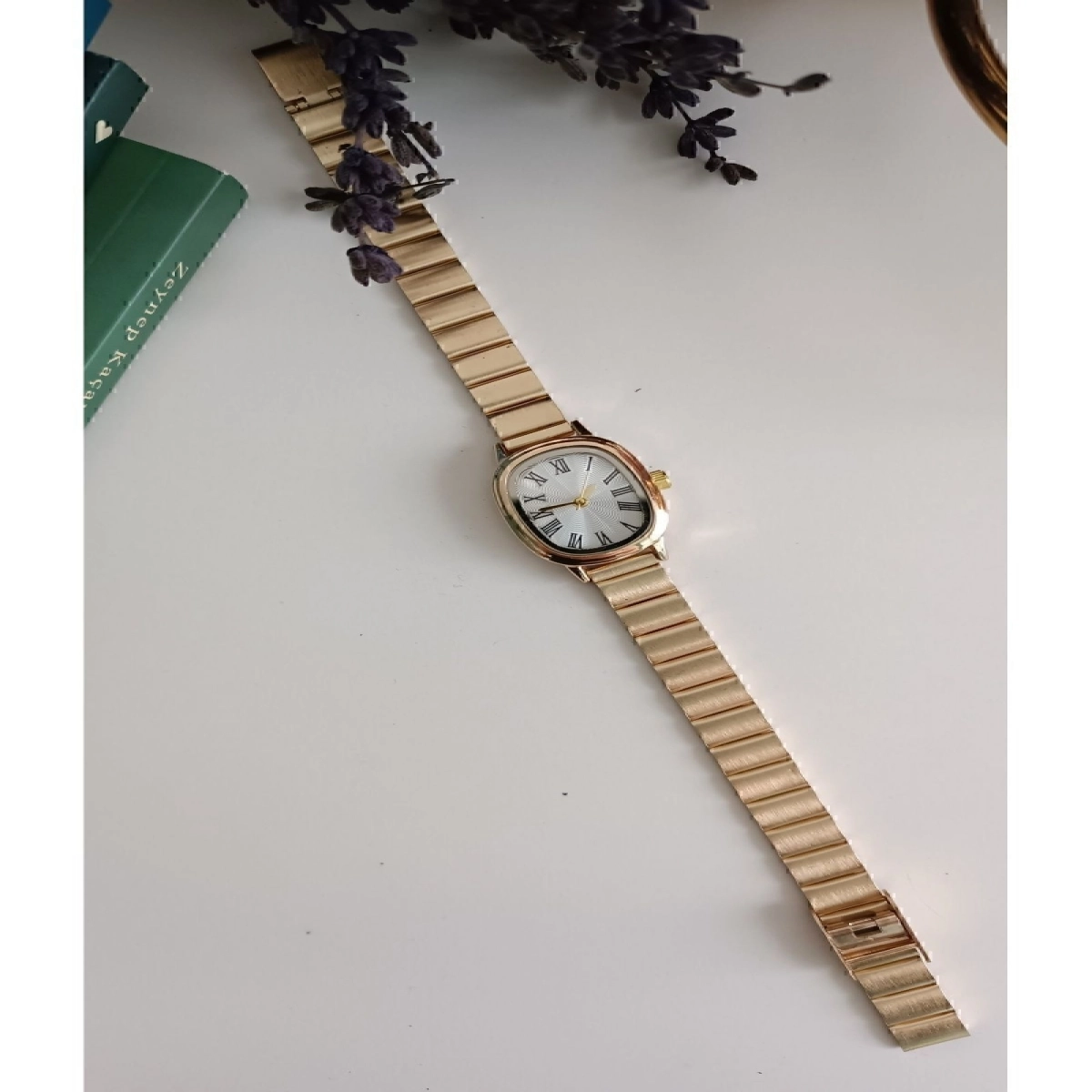 Vintage Minimal Metal Kordon Oval Gold Kadın Kol Saati bb0014