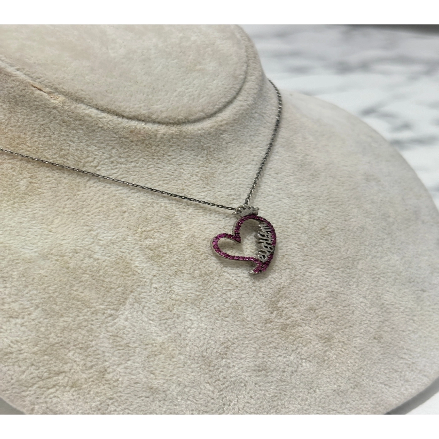 925 Ayar Gümüş Kalpli Sevgilim Yazılı Modeli Gümüş Kolye