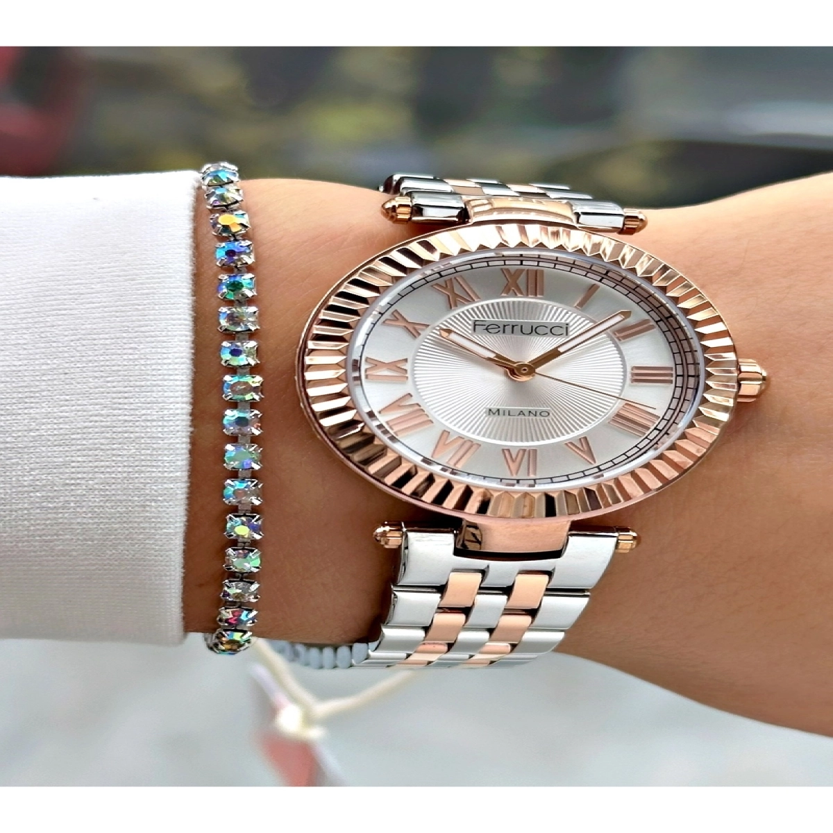 ROMA RAKAMLI ROSE GÜMÜŞ KADIN METAL KOL SAATİ