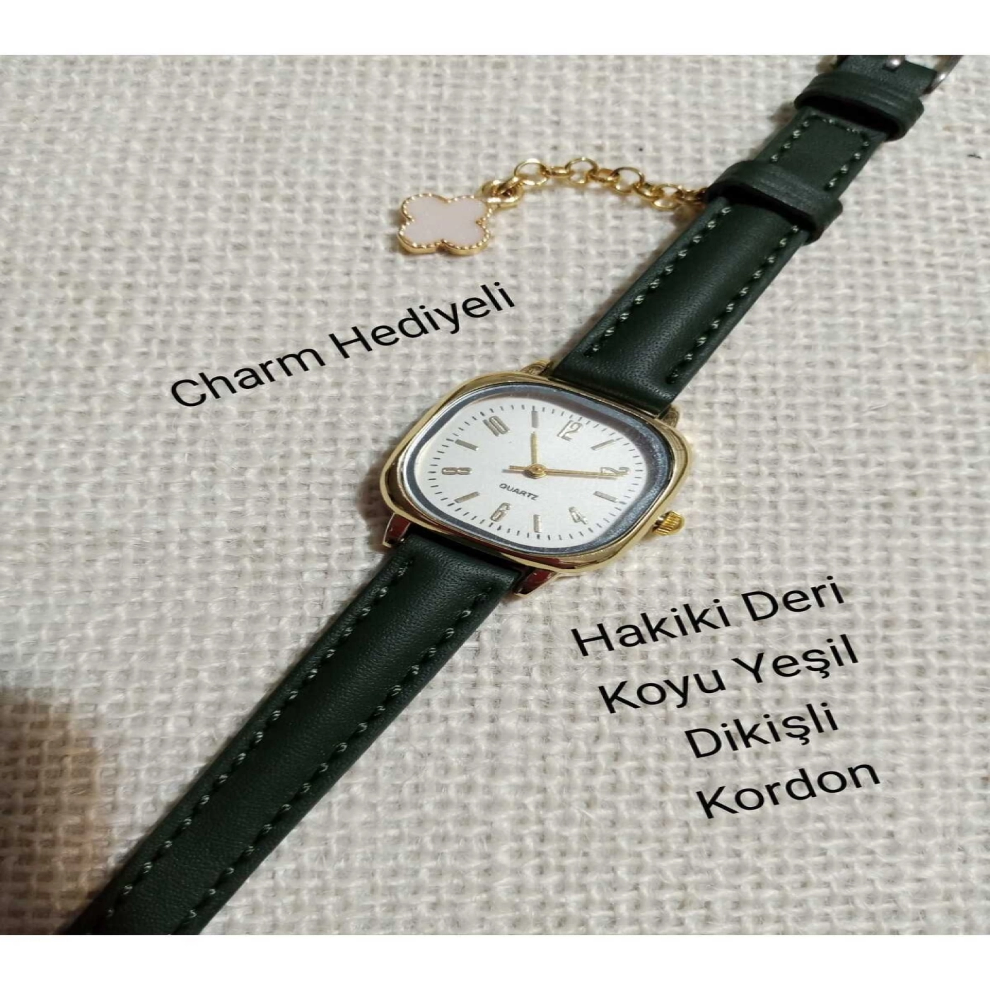 Minimal Kadın Kol Saati - CHARMLI MODEL - Vintage Koyu Yeşil Kordon 0054 hover