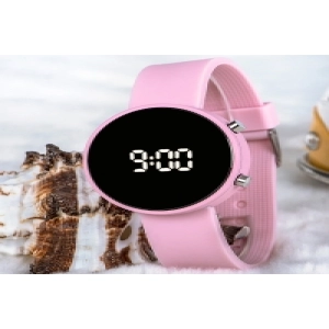 Açık Pembe Renk Silikon Kordonlu Led Kol Saati ST-303709
