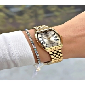 ROMA RAKAMLI KARE GOLD KADIN METAL KOL SAATİ