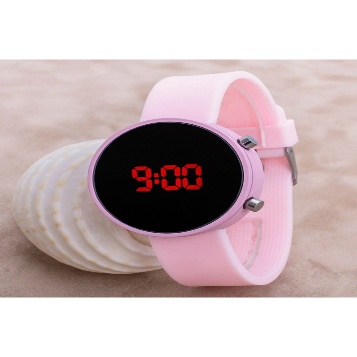 Led Watch Toz Pembe Dijital Yetişkin Kız Çocuk Kol Silikon Saat ST-303633