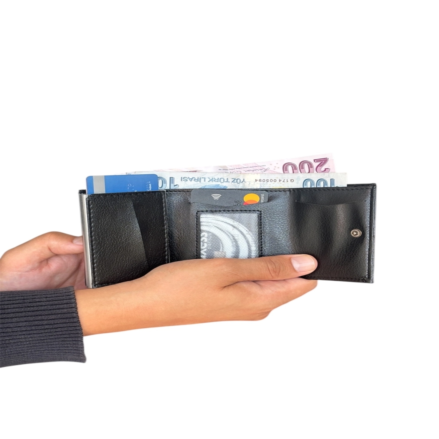 Premium Serisi Özel Kutulu Lüks Deri Mekanizmalı Cüzdan Kemer Kartlık Ve Tesbih Erkek Seti hover