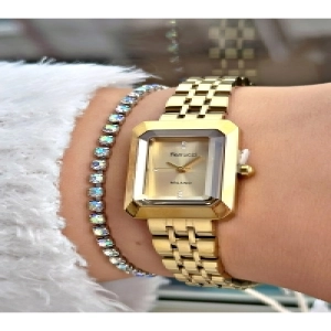 FERRUCCİ KESME CAMLI KARE GOLD METAL KADIN KOL SAATİ