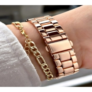 Roma Rakamlı Lüks Metal Kordon Kadın Kol Saati - Bileklik Hediyeli