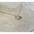 925 Ayar Gümüş Taşlı Rose Gold Sonsuzluk Yuvarlak Modeli Gümüş Kolye