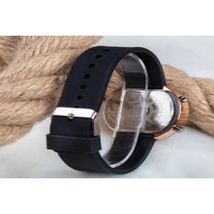 Dijital Led Watch Bakır Yuvarlak Kasa Siyah Silikon Kordon Unisex Kol Saat ST-303562