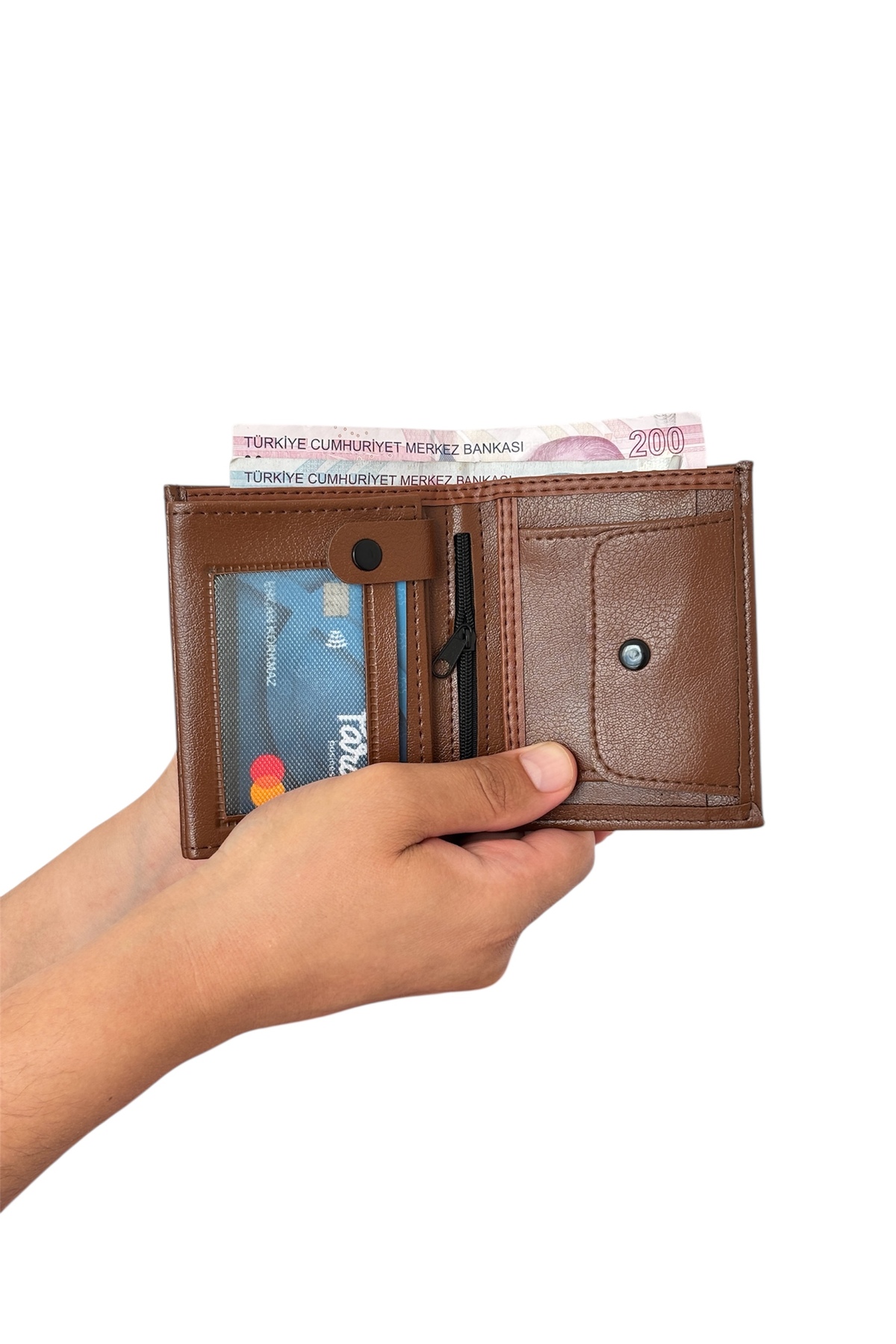 Premium Serisi Lüks Deri Özel Üretim Dikey Klasik Bozuk Para Bölmeli Erkek Cüzdanı