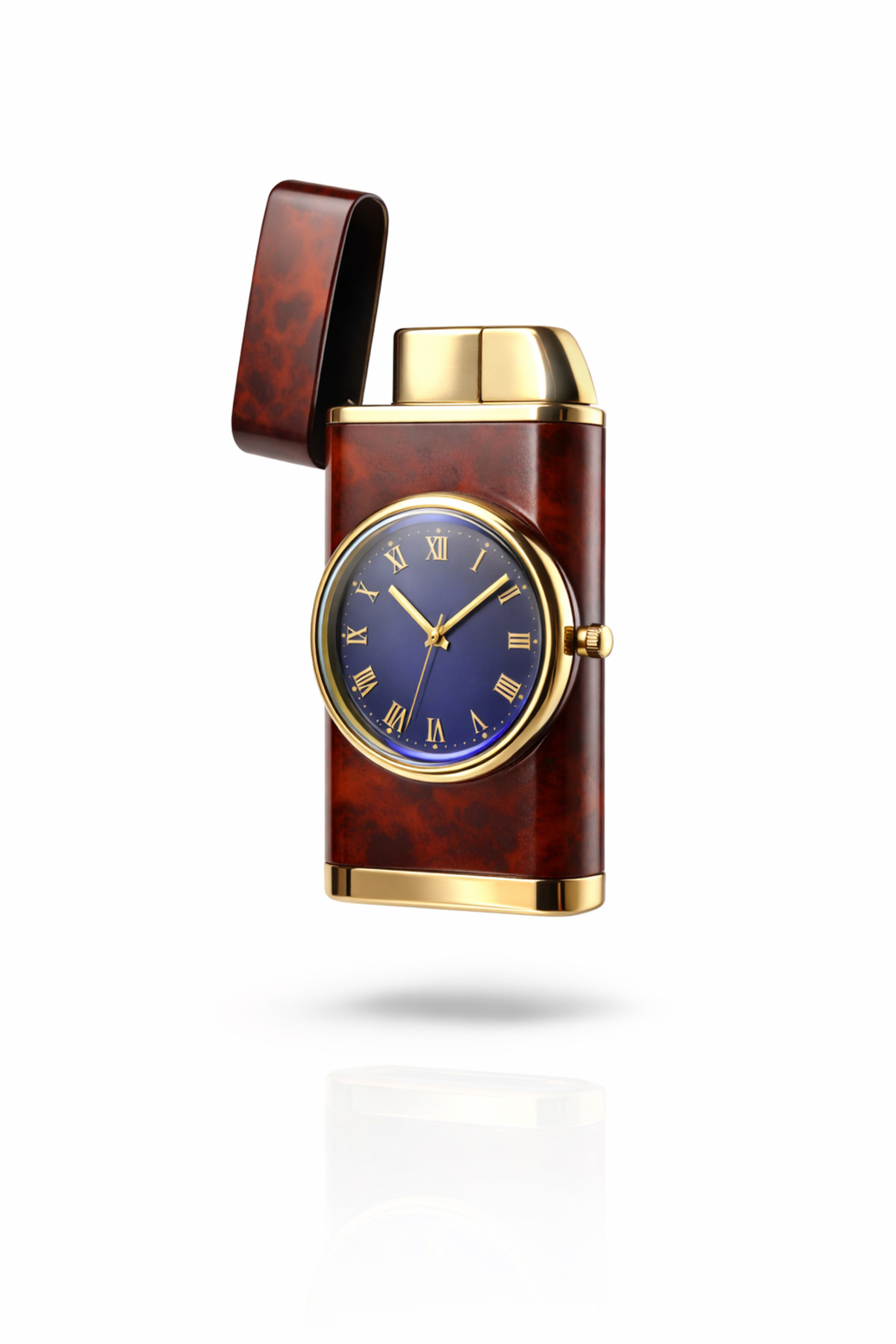 Premium Serisi Özel Saatli Tasarım Lüks Benzinli Çakmak-Özel Çakmak Kutusu