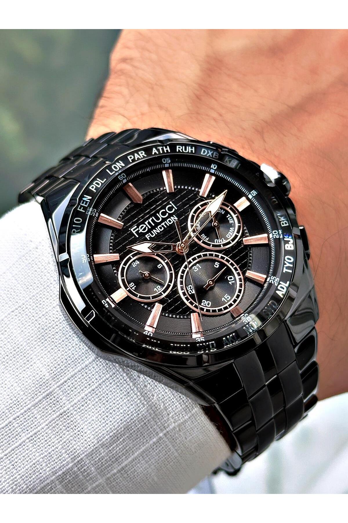 Siyah Renk Çelik Kordon Erkek Kol Saati 03324