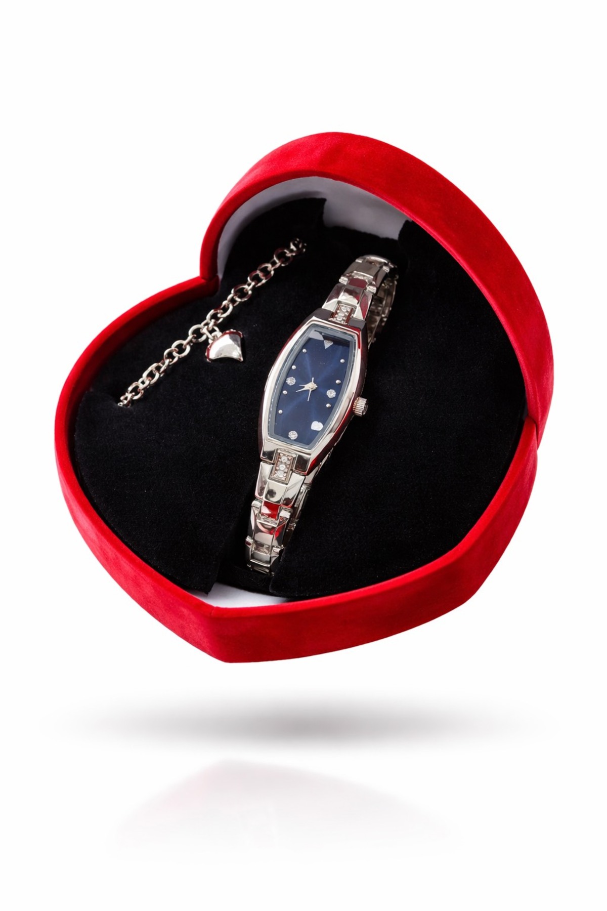 Premium Serisi Kalpli Kutulu Kalpli Bileklikli Özel Tasarım Vintage Model Kadın Kol Saati Seti