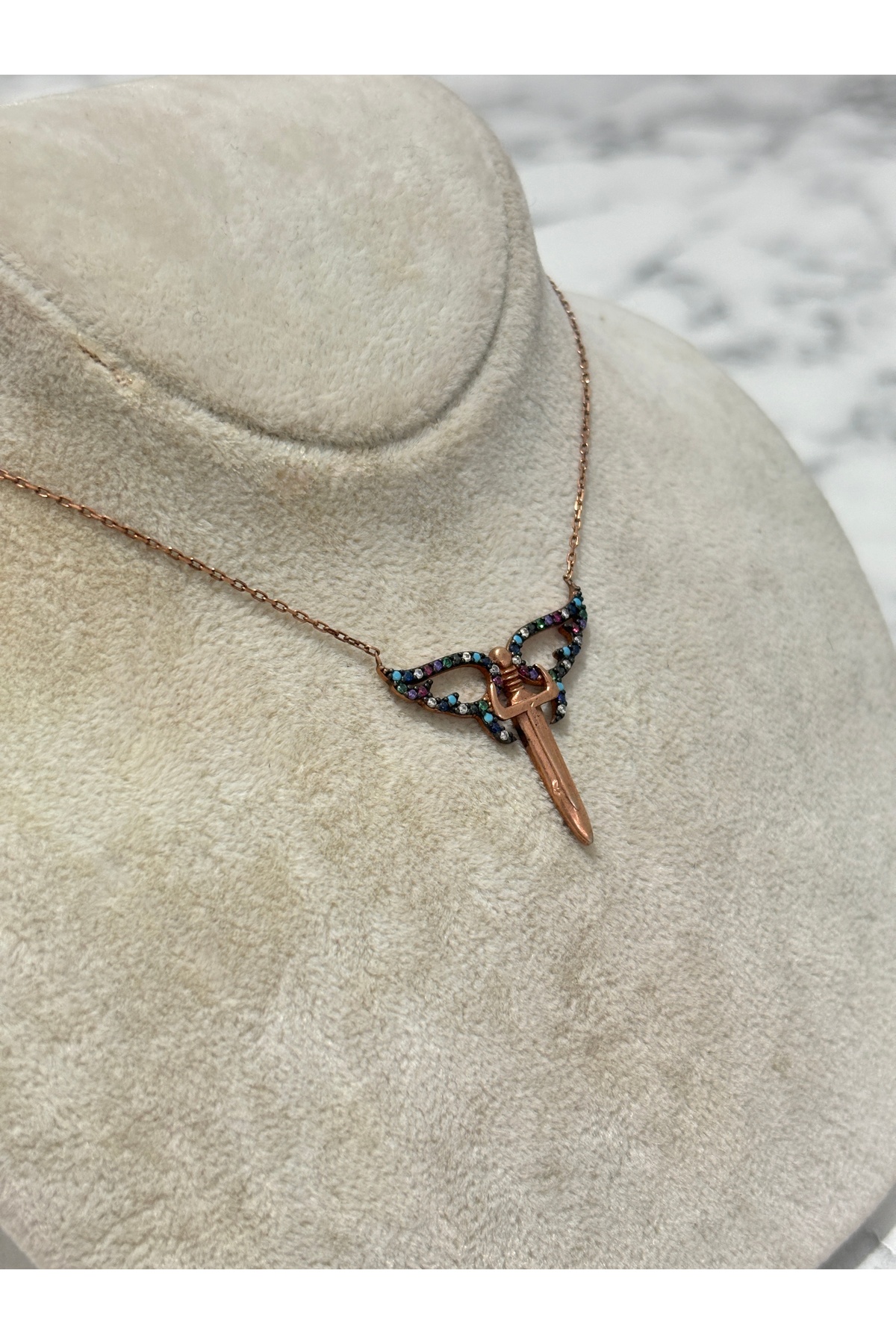 925 Ayar Gümüş Kılıç Modeli Gümüş Kolye