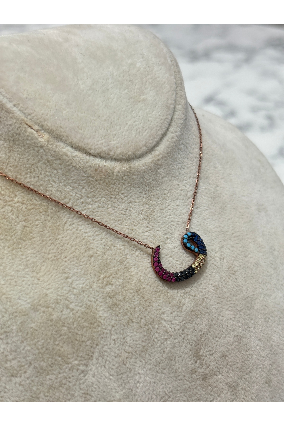 925 Ayar Gümüş Rose Gold Modeli Gümüş Kolye