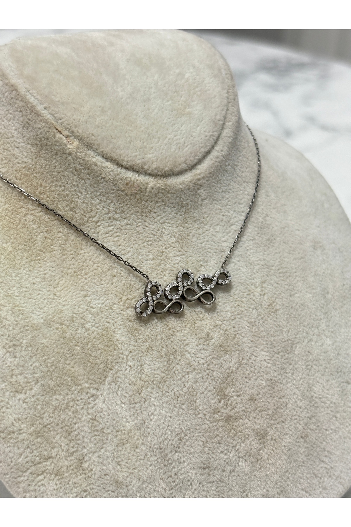 925 Ayar Gümüş Çoklu Sonsuzluk Modeli Gümüş Kolye