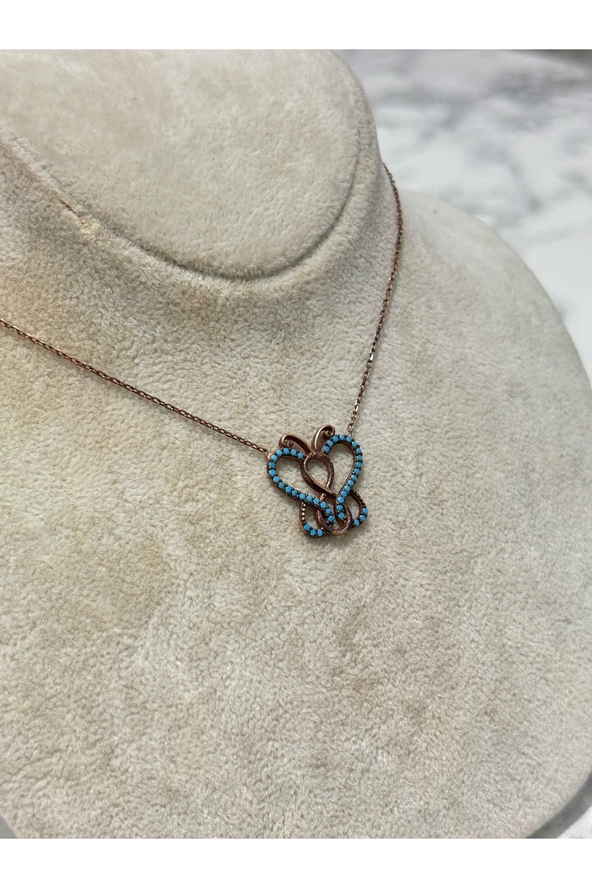 925 Ayar Gümüş Rose Gold Sonsuzluk Modeli Gümüş Kolye