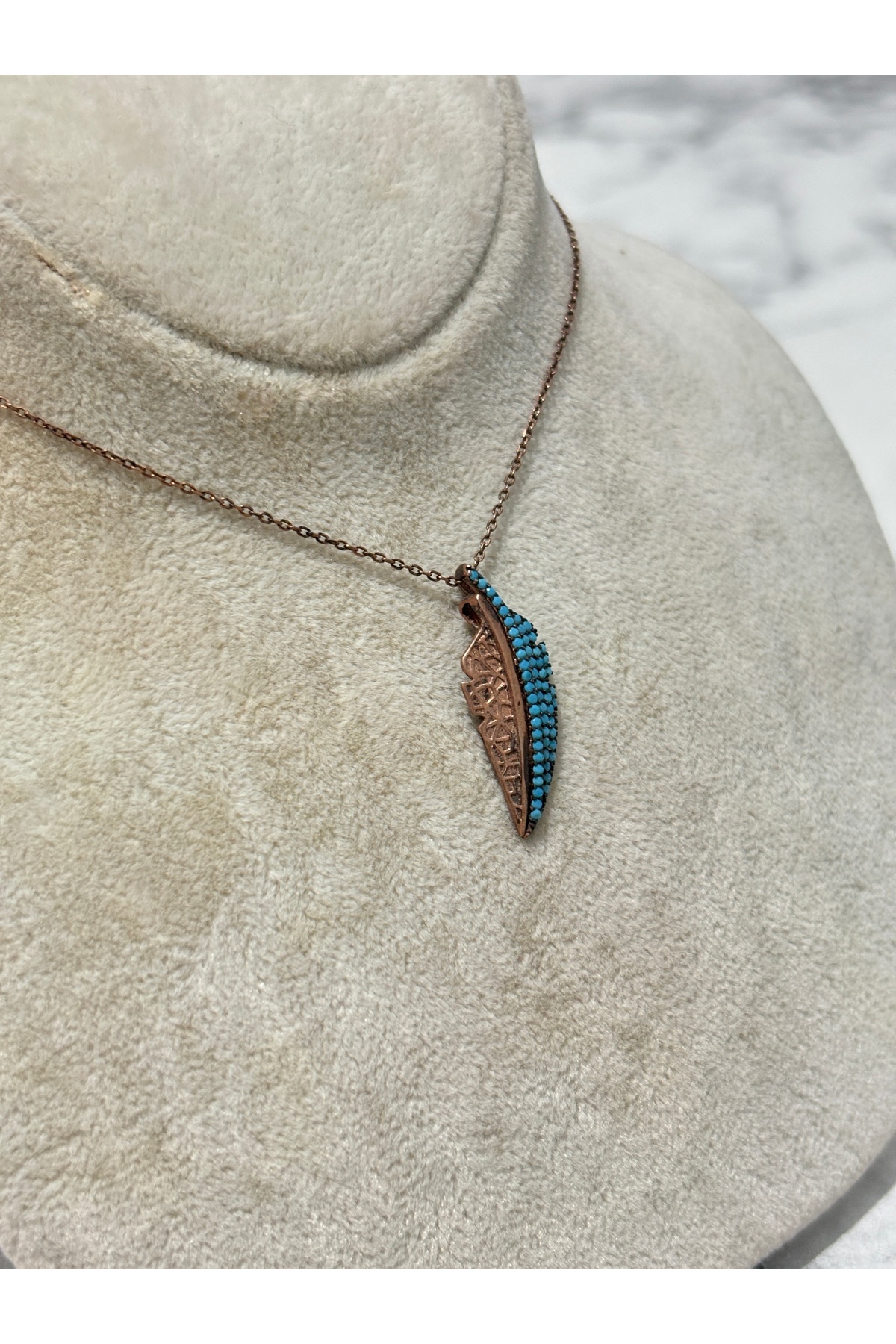 925 Ayar Gümüş Rose Gold Kanat Modeli Gümüş Kolye